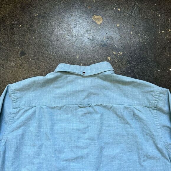 Hurley Blue Long Sleeve Button Up Shirt Size XL 100% Cotton Collared Shirt - Picture 12 of 13